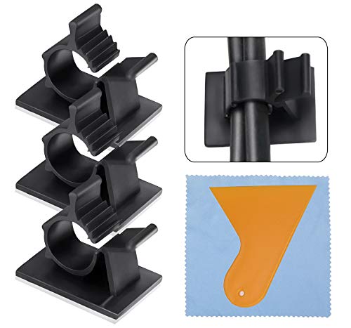 100 Clips Sujeta Cables, Clips de Cable Ajustable, Nylon Cable Abrazadera de Alambre Organizador, Se puede utilizar para PC/TV/cocina/oficina/coche, Equipado con raspador y paño de limpieza