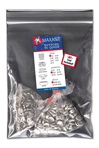 100 cover buttons - Chapas para hacer tus propias tela botones con ojales – tamaño 24 (16mm) con herramientas