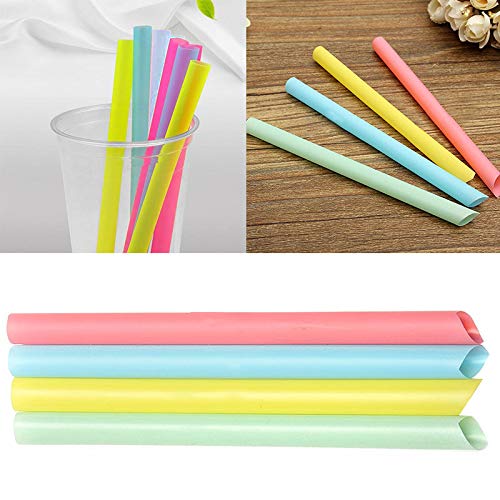 100 pajitas desechables de plástico extra anchas, diámetro grande, perfectas para batidos de leche y más para fiestas de cumpleaños y fiestas de piscina