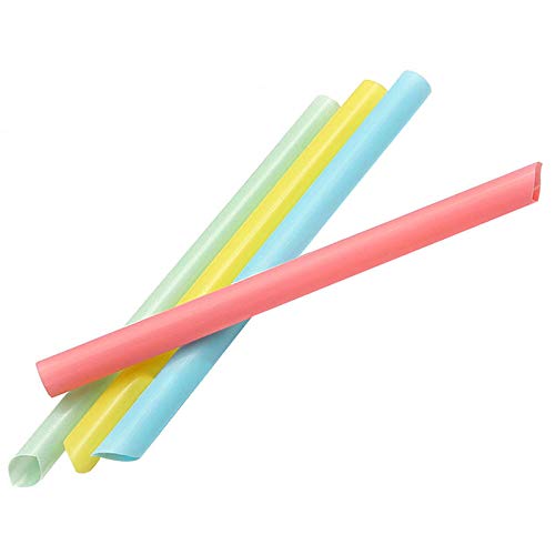 100 pajitas desechables de plástico extra anchas, diámetro grande, perfectas para batidos de leche y más para fiestas de cumpleaños y fiestas de piscina