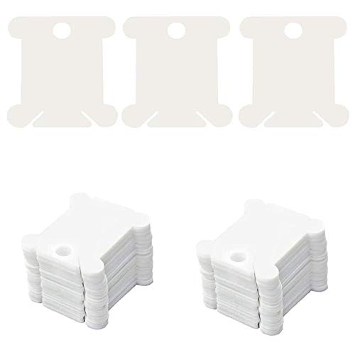 100 pcs Plastic Floss Bobbins, Hilo de Bordar de Bobina de Hilo de Plástico Tarjetas de Punto de Cruz Bobinado Organizador de Hilo de Coser DIY de Costura de Almacenamiento