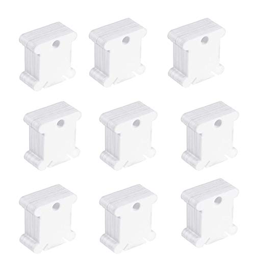 100 pcs Plastic Floss Bobbins, Hilo de Bordar de Bobina de Hilo de Plástico Tarjetas de Punto de Cruz Bobinado Organizador de Hilo de Coser DIY de Costura de Almacenamiento