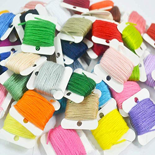 100 pcs Plastic Floss Bobbins, Hilo de Bordar de Bobina de Hilo de Plástico Tarjetas de Punto de Cruz Bobinado Organizador de Hilo de Coser DIY de Costura de Almacenamiento