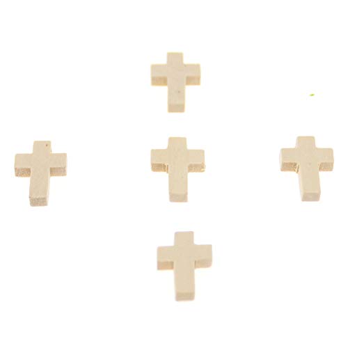 100 piezas de cruces pequeñas de madera natural sin terminar para manualidades, decoración de festivales (0.860.59) pulgadas