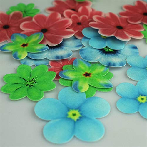 100 Piezas De Papel De Arroz Comestible Con Flores De Mariposa, Papel De Oblea Cortado Para Cupcakes, Decoración Para Postres, Fiestas De Cumpleaños, Bodas, Baby Shower, Decoraciones (flores)