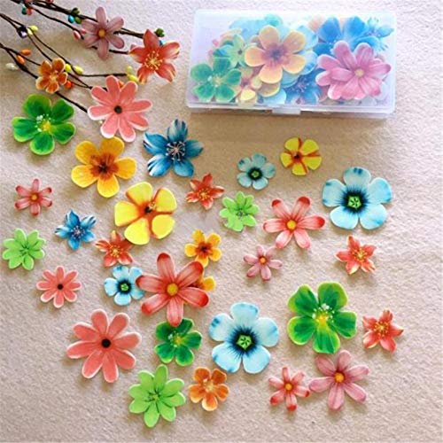 100 Piezas De Papel De Arroz Comestible Con Flores De Mariposa, Papel De Oblea Cortado Para Cupcakes, Decoración Para Postres, Fiestas De Cumpleaños, Bodas, Baby Shower, Decoraciones (flores)