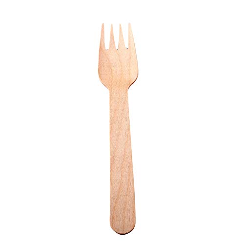 100 Piezas Desechables Tenedores De Madera Perfecto Para Cualquier Elección De Alimentos