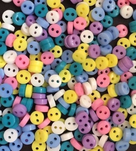 100 Tiny 6 mm botones primavera colores manualidades muñecas ropa Cardmaking