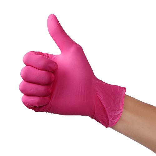 100 Unids (1 Caja), Guantes Desechables De Nitrilo Durables, Resistentes Al Desgaste, Goma, Látex, Alimento, Guantes De Limpieza Médica Para El Hogar, Antiestático, Rosa, S