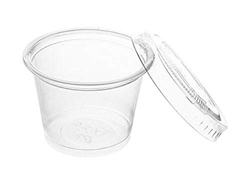 100 X Claro 1oz Vaso de Chupito con Transparente Tapa .vodka Jelly Copa