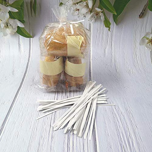 1000 Piezas 15cm Lazos de Torcedura Papel Kraft Alambre Metálico Decorativo Precintos Metálicos Giro Lazos de Pan de Corbatas para Bolsa de Dulce Caramelo