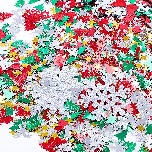 100g confeti de navidad Mesa de pastel Confeti Pentagrama Reno de Papá Noel Árbol de Navidad Feliz Navidad Copo de nieve Confeti Brillo navideño Craft Sprinkles Brillo brillante Decoración de fiesta