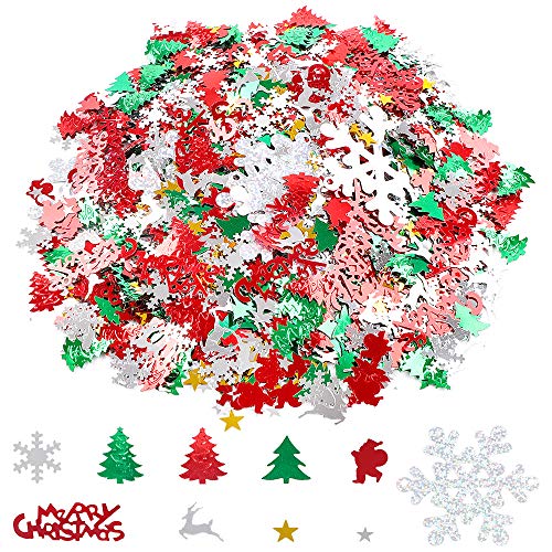 100g confeti de navidad Mesa de pastel Confeti Pentagrama Reno de Papá Noel Árbol de Navidad Feliz Navidad Copo de nieve Confeti Brillo navideño Craft Sprinkles Brillo brillante Decoración de fiesta