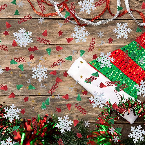 100g confeti de navidad Mesa de pastel Confeti Pentagrama Reno de Papá Noel Árbol de Navidad Feliz Navidad Copo de nieve Confeti Brillo navideño Craft Sprinkles Brillo brillante Decoración de fiesta