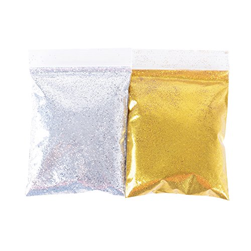 100g Purpurina Fina Glitter para DIY Manualidades Artes Slime Decoración Dorada y Plateada