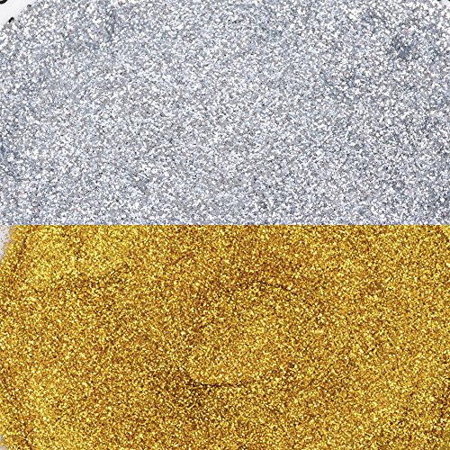 100g Purpurina Fina Glitter para DIY Manualidades Artes Slime Decoración Dorada y Plateada