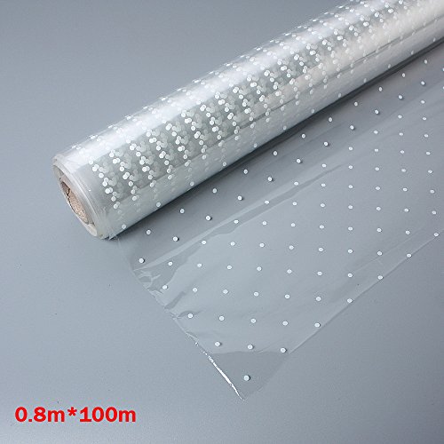 100m * 80cm Rollo de envoltura de celofán transparente Floristerías Cesta Flor Muñeca Cesto Envoltura Película de embalaje Artesanía de bricolaje para Navidad Cumpleaños Regalo de boda