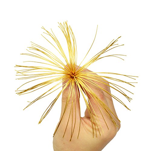 100pcs 13cm / 5 Pulgadas Seda Sedosa Marcapáginas Borlas con 2-Pulgadas Cord Loop y Pequeño Nudo Chino para la Fabricación de Joyas, Recuerdo, Marcadores, Accesorio del Arte de Bricolaje (Oro Ligero)