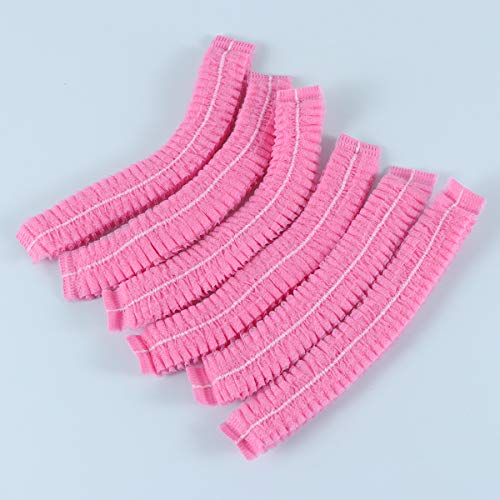 100pcs gorra de polvo no tejida gorra de pelo desechable conjunto gorra Bouffant anti polvo (rosa)