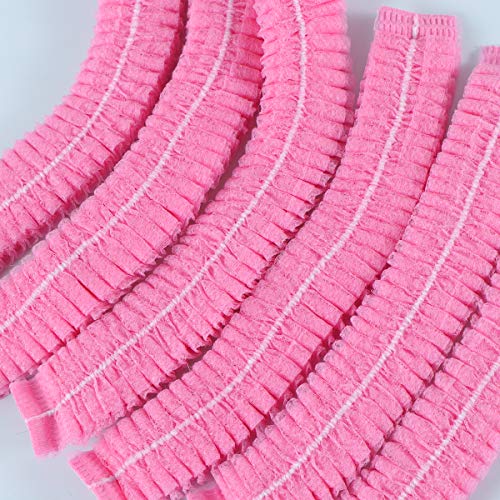 100pcs gorra de polvo no tejida gorra de pelo desechable conjunto gorra Bouffant anti polvo (rosa)
