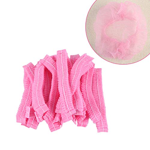 100pcs gorra de polvo no tejida gorra de pelo desechable conjunto gorra Bouffant anti polvo (rosa)