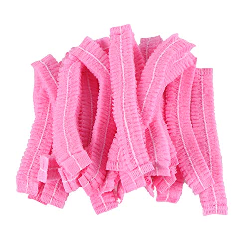 100pcs gorra de polvo no tejida gorra de pelo desechable conjunto gorra Bouffant anti polvo (rosa)