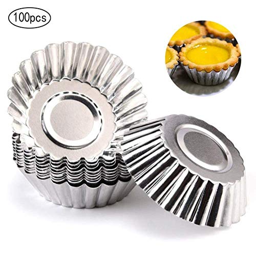 100pcs La Magdalena Del Mollete Tazas De Papel De Huevo Tarta Del Molde Del Molde De Aluminio Galleta De La Torta Del Molde Antiadherente Galleta De La Torta Molde De La Herramienta De La Hornada