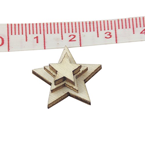 100pcs Tamaño Clasificado De La Estrella De Madera Natural En Mal Estado Llano Del Libro De Recuerdos De Artesanía Elegante