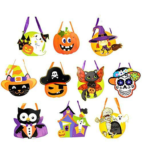 10×Bolsas DIY Halloween Trick or Treat - Bolsas Reutilizables Candy Goodie Totes Baggies Party Favour