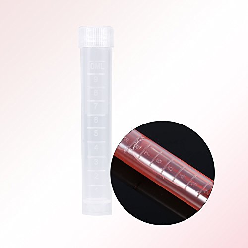 10pcs 10ml Plástico Tubos de Ensayo Congelados Sello del Frasco Contenedor con Tapa