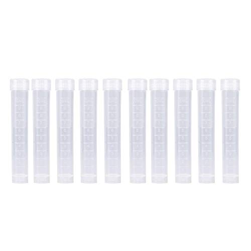 10pcs 10ml Plástico Tubos de Ensayo Congelados Sello del Frasco Contenedor con Tapa
