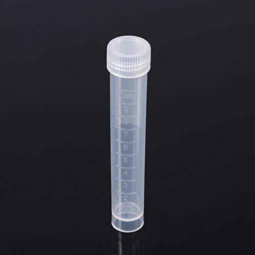 10pcs 10ml Plástico Tubos de Ensayo Congelados Sello del Frasco Contenedor con Tapa