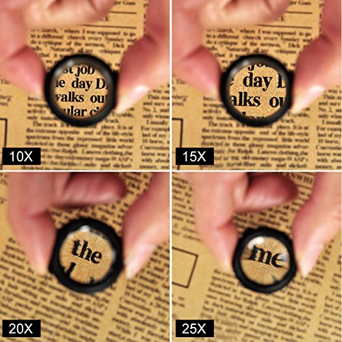 10X 15X 20X 25X LED con doble ojo iluminado Gafas con forma de lente con lupa Juego de herramientas de reparación de relojes Jeweler - Versión actualizada