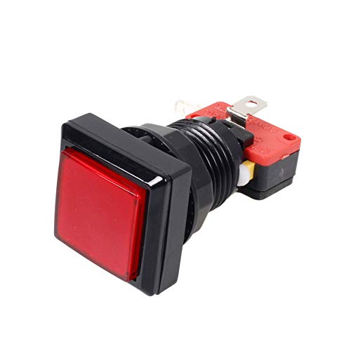 10x Arcade forma cuadrada botón luminoso LED con micro switch En la arcada de la máquina de juego consolas de videojuegos Jamma kit de piezas de la lámpara 12V 33mm Botones