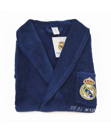 10XDIEZ Bata Real Madrid 306 Azul Royal - Medidas Albornoces/Batas Adulto - XXL (Super Super Grande)
