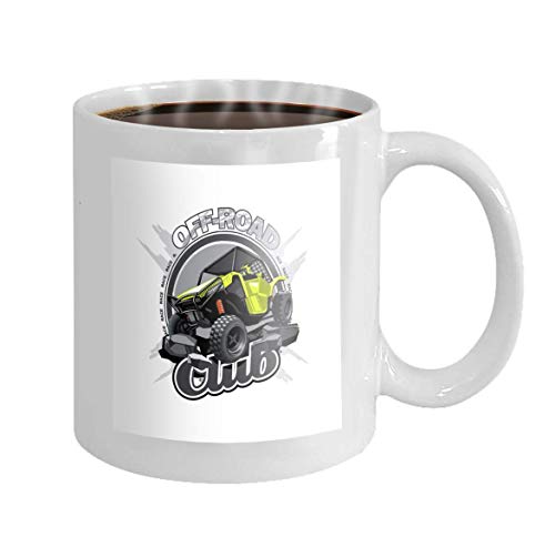 11 oz Coffee Mug Two Colors Artwork s Layered Off Road ATV Buggy Logo Off Road Club Novelty Ceramic Gifts Tea Cup