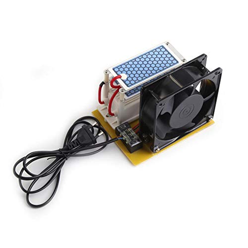 110V/220V 10g/h Generador de Ozono,Purificadores de Aire con Ozono Ventilador Ozono de Placa de Cerámica Doble con Ventilador para Secadora,Lavavajillas,Refrigerador,Purificador de Aire(EU)