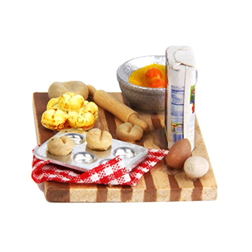 1/12 Casa de Muñecas en Miniatura Comida de Cocina Huevos Leche Pan