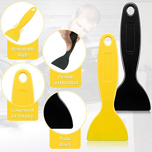 12 Espátula Plástica, Removedor de Burbuja Aire Herramienta de Instalar Adhesivo Raspador Pintura Flexible para Limpiar Película Vinilo Resina Impresión 3D, Masilla, Parche, Calcomanía, Papel Pintado