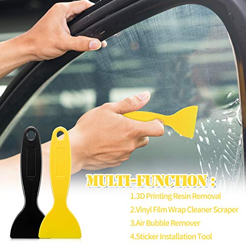 12 Espátula Plástica, Removedor de Burbuja Aire Herramienta de Instalar Adhesivo Raspador Pintura Flexible para Limpiar Película Vinilo Resina Impresión 3D, Masilla, Parche, Calcomanía, Papel Pintado