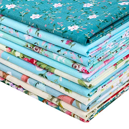 12 Piezas Tela Floral Acolchado Costura Patchwork Paquetes Grandes 20 x 16 Pulgadas/ 50 x 40 cm, Tela de Algodón Precortada para Manualidades Acolchado Costura Bricolaje