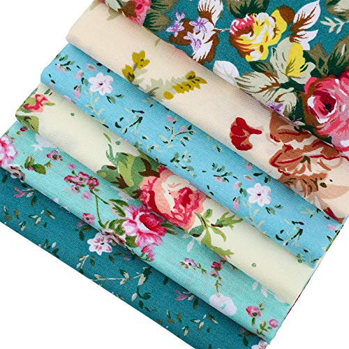 12 Piezas Tela Floral Acolchado Costura Patchwork Paquetes Grandes 20 x 16 Pulgadas/ 50 x 40 cm, Tela de Algodón Precortada para Manualidades Acolchado Costura Bricolaje