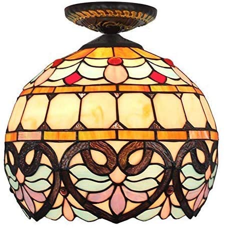 12 Pulgadas Techo Semi-Luces Empotradas Tiffany Esfera De Vidrio Barroco Difusor para Vivir Techo De La Sala Iluminación De Techo Tiffany