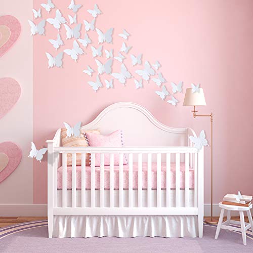 120 Piezas Pegatinas de Pared de 3D Mariposa 3 Tamaños Calcomanías Murales de Mariposa Extraíble para Decoración Arte Bricolaje Refrigerador Casa Boda Habitación Niño Bebé