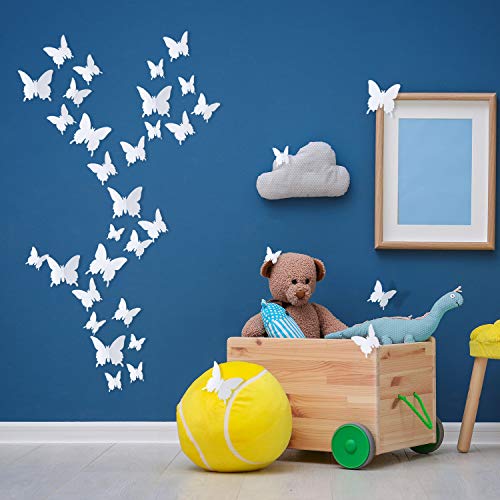 120 Piezas Pegatinas de Pared de 3D Mariposa 3 Tamaños Calcomanías Murales de Mariposa Extraíble para Decoración Arte Bricolaje Refrigerador Casa Boda Habitación Niño Bebé