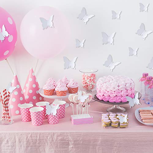 120 Piezas Pegatinas de Pared de 3D Mariposa 3 Tamaños Calcomanías Murales de Mariposa Extraíble para Decoración Arte Bricolaje Refrigerador Casa Boda Habitación Niño Bebé
