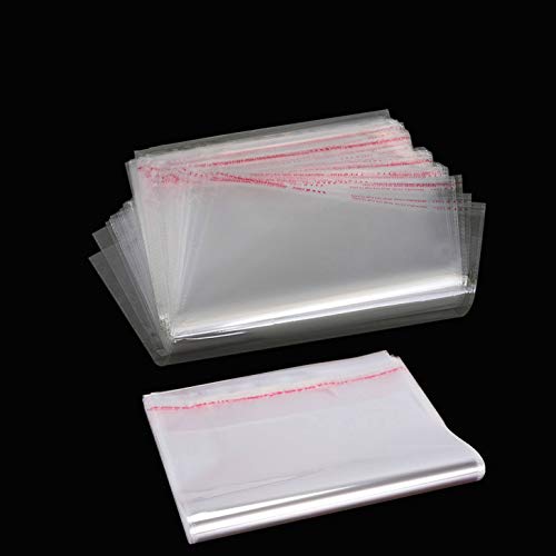 [120 unidades] 15.5 x 24cm y 21.5 x 33cm Combinación A4 A5 Sellado Transparente Bolsas autoadhesivas OPP Bolsas de celofán Bolsa de plástico duraderas pan galleta caramelo Navidad decoración Bolso