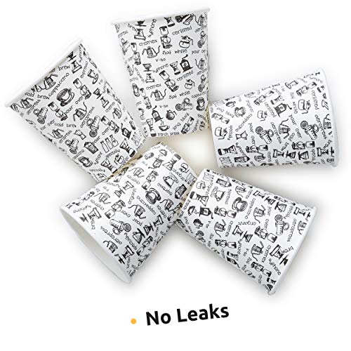 120 Vasos Desechables de Café para Llevar - Vasos Carton 360 ml para Servir el Café, el Té, Bebidas Calientes y Frías