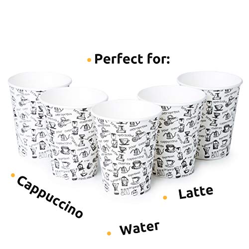 120 Vasos Desechables de Café para Llevar - Vasos Carton 360 ml para Servir el Café, el Té, Bebidas Calientes y Frías