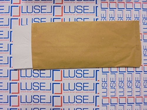125 bolsas para cubiertos, de papel de estraza para uso alimentario, de 10 x 25 cm, con servilleta de papel de 40 x 40 cm, ideales para aperitivos y cenas (100)